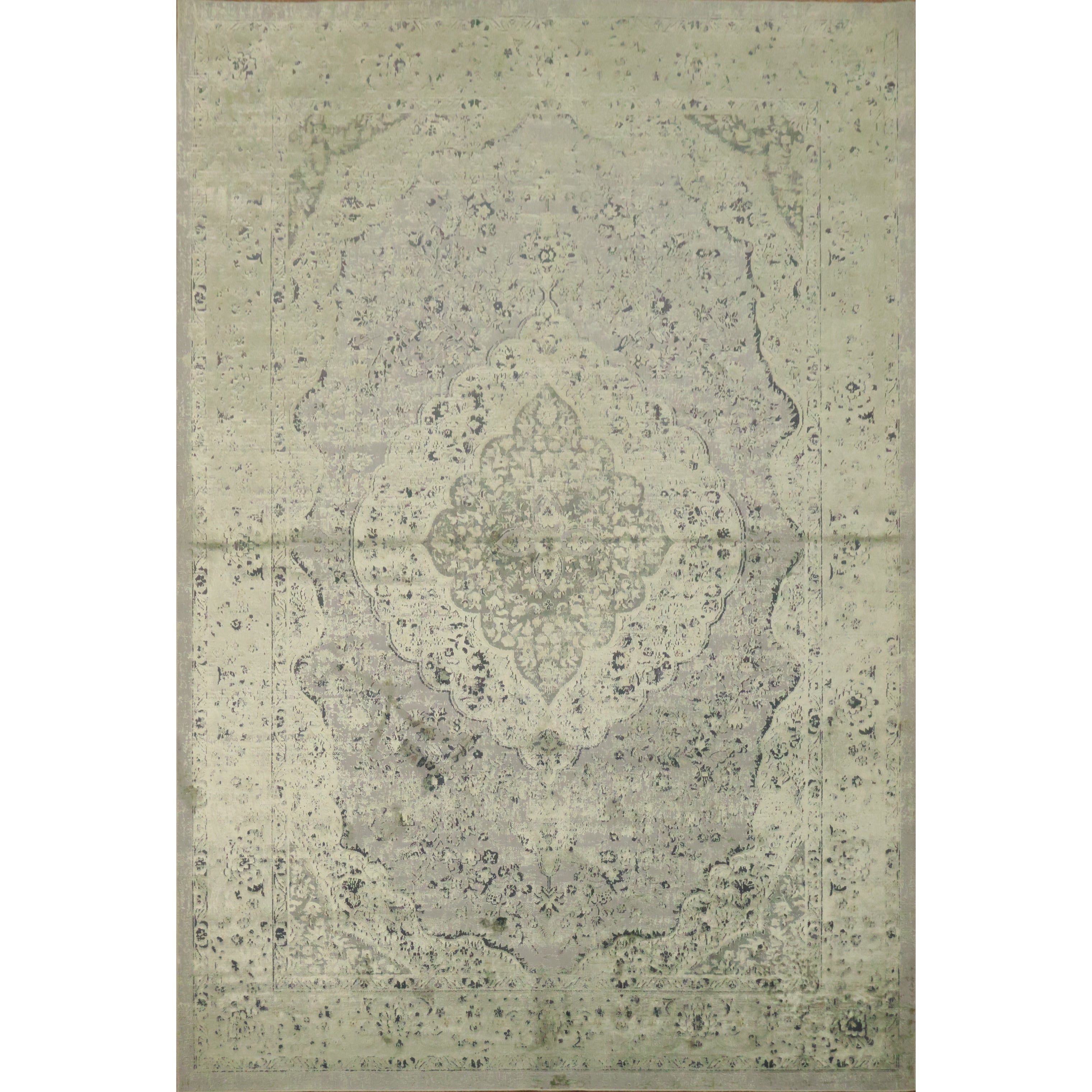 Machine Made Oriental Polyester Carpet Modern Beige Ivories Area Rug 7 6 X 5 1