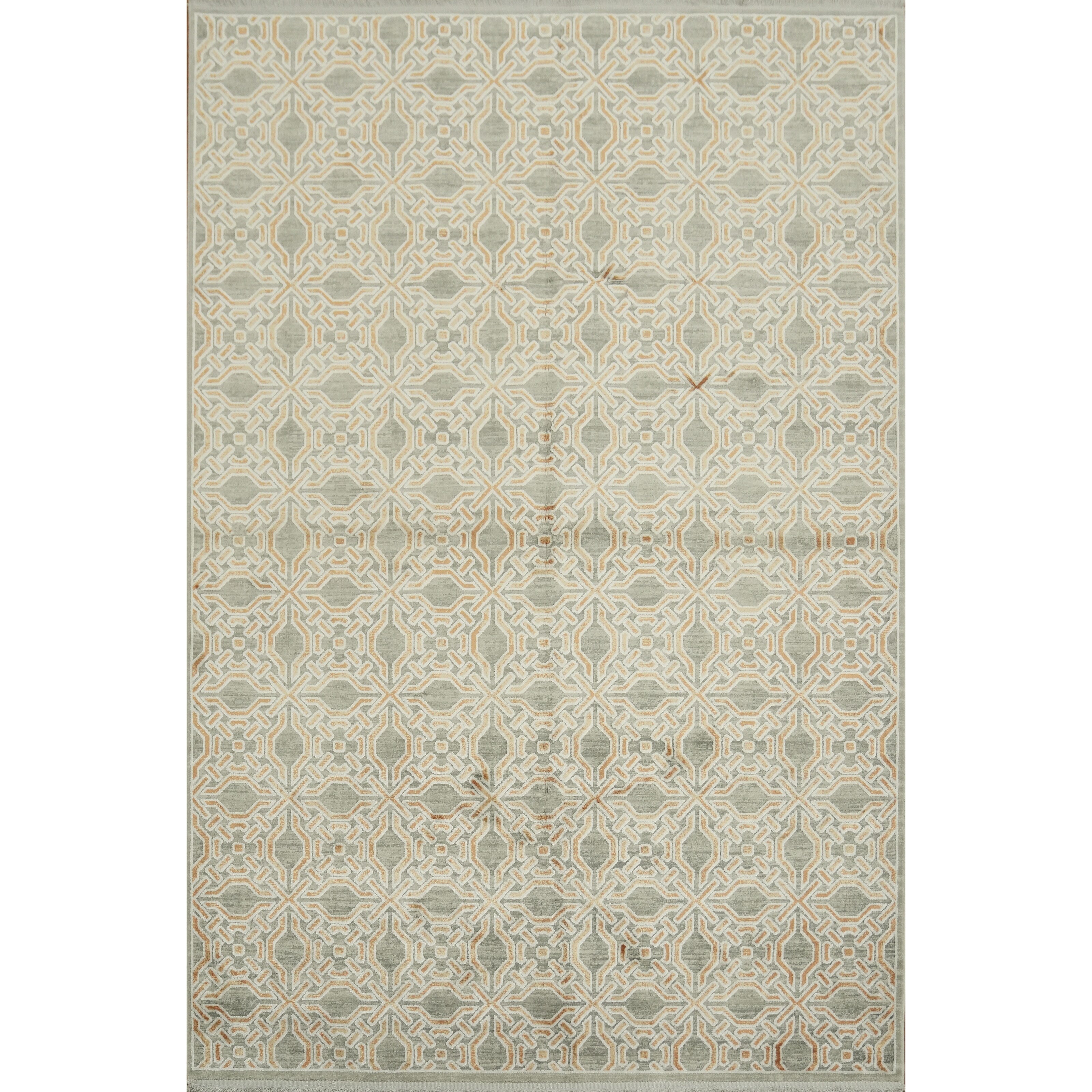 Machine Made Oriental Polyester Carpet Modern Beige Ivories Area Rug 7 7 X 5 0