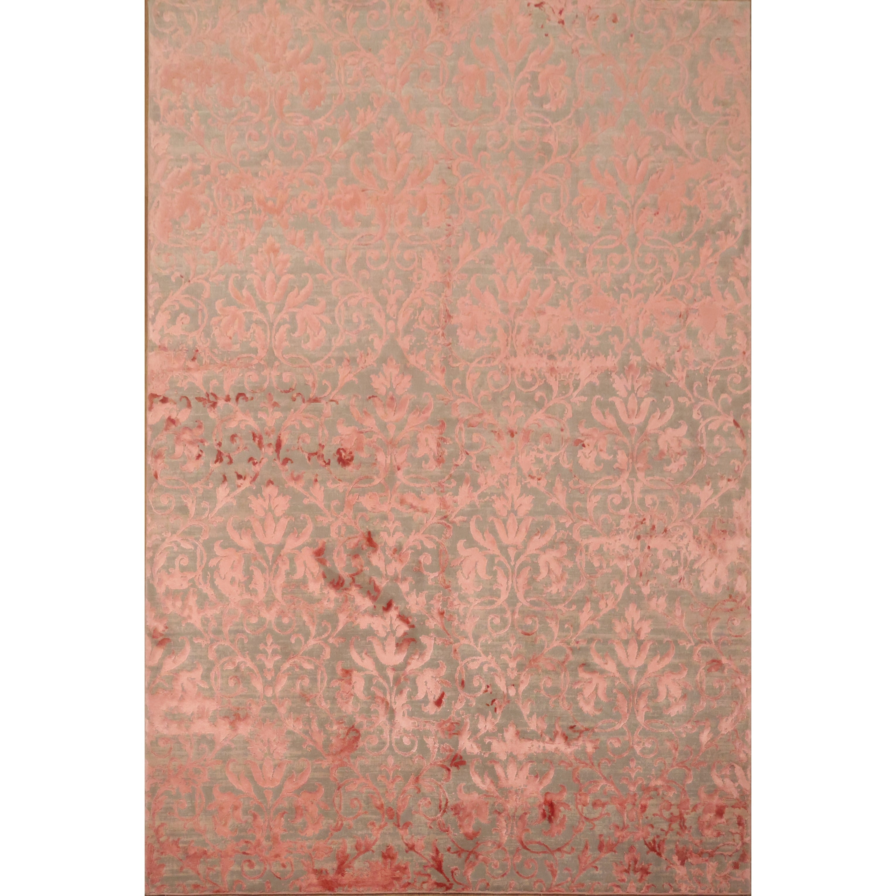Machine Made Oriental Polyester Carpet Modern Coral Abstract Area Rug 7 6 X 5 1