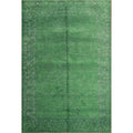 Machine Made Oriental Polyester Carpet Modern Green Abstract Area Rug 7 6 X 5 1