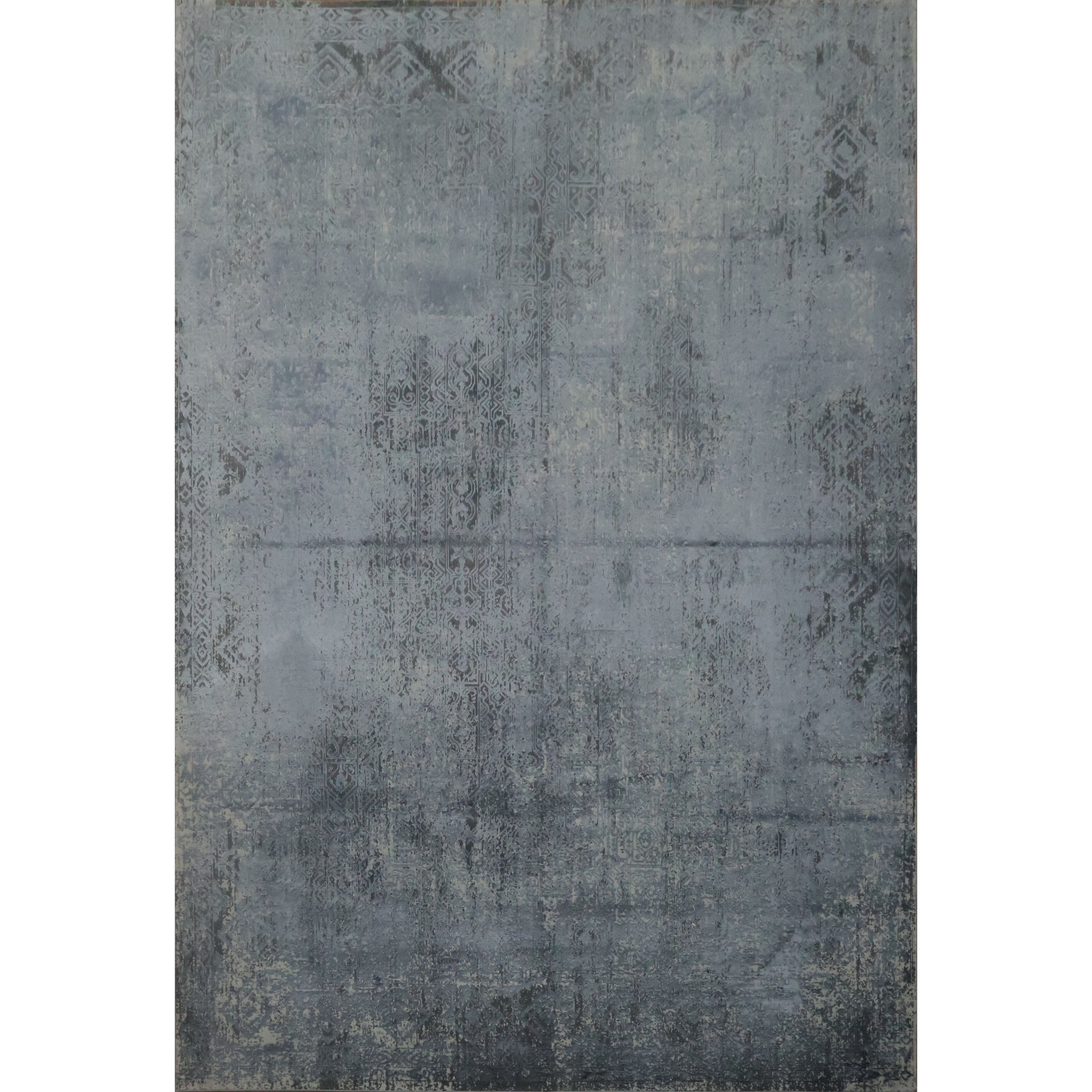 Machine Made Oriental Polyester Carpet Modern Greys Charcoal Area Rug 7 7 X 5 2