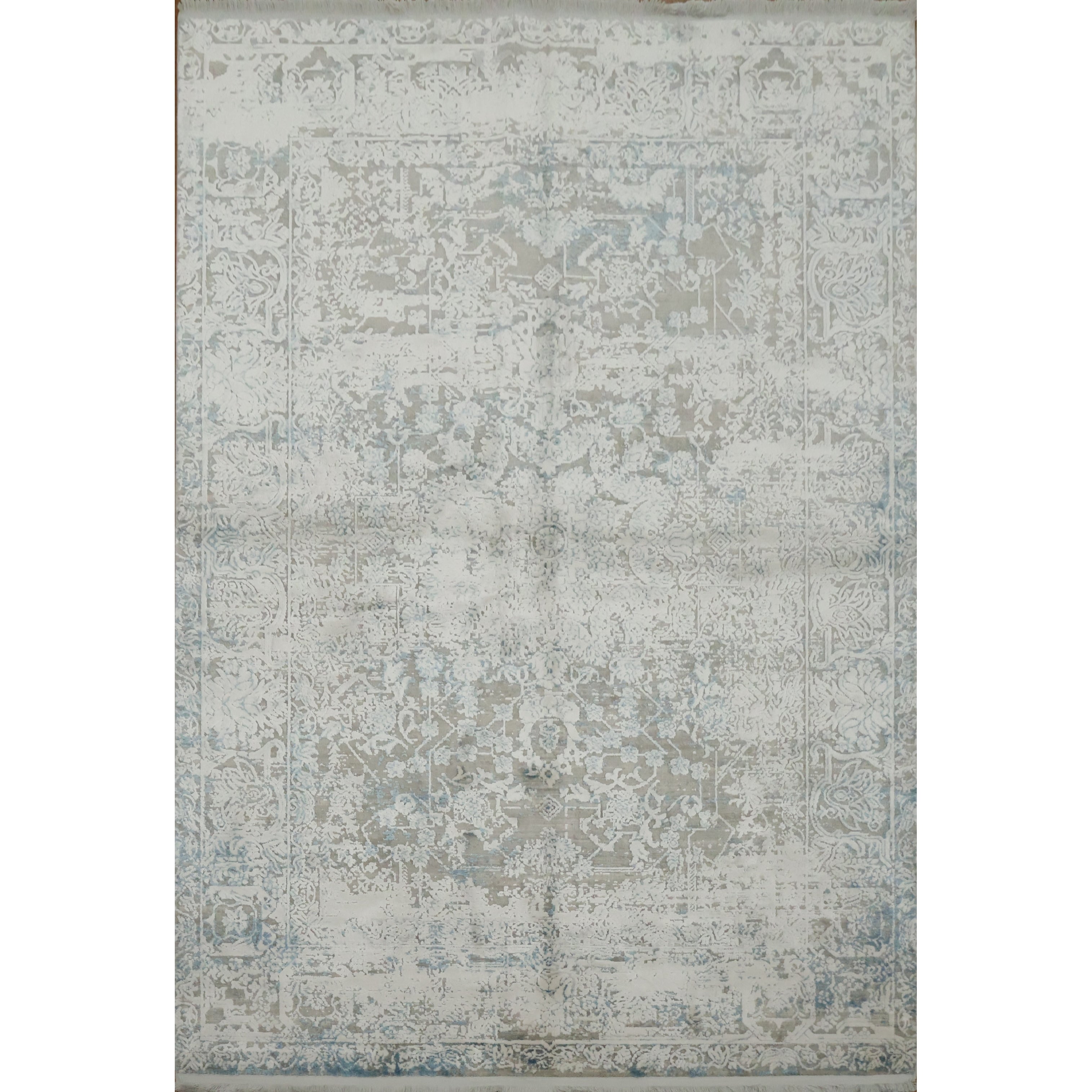 Machine Made Oriental Polyester Carpet Modern Greys Charcoal Area Rug 7 7 X 5 2