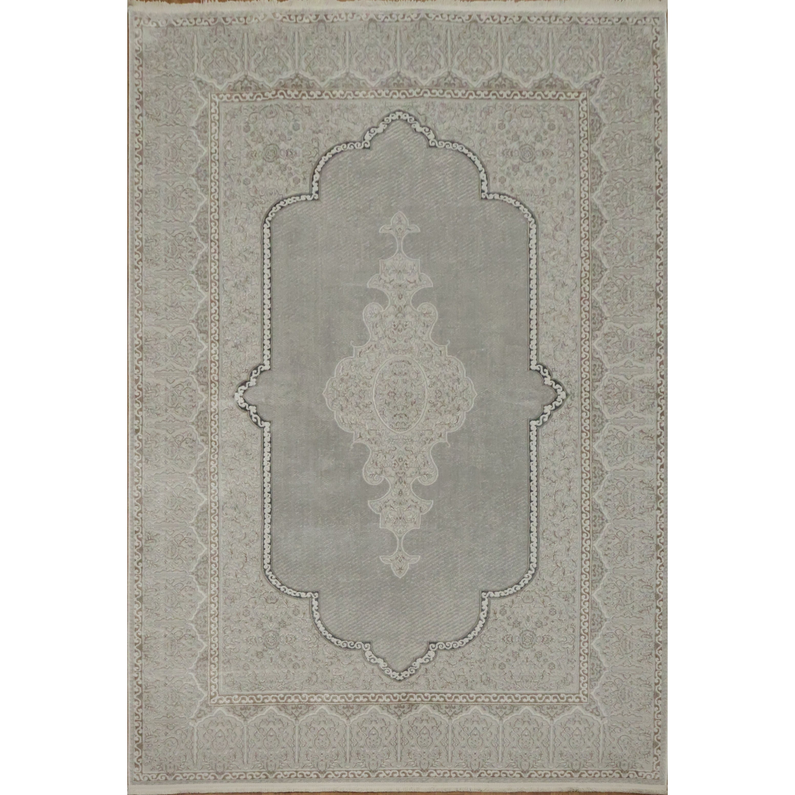 Machine Made Oriental Polyester Carpet Modern Greys Charcoal Area Rug 7 7 X 5 2