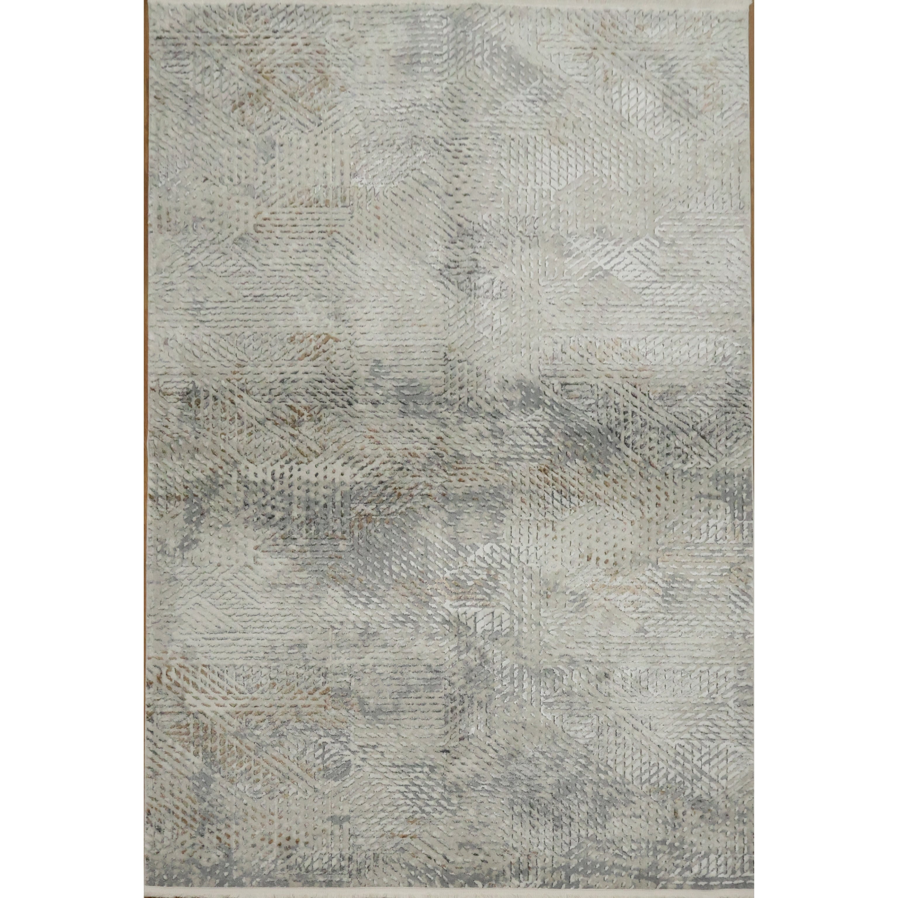 Machine Made Oriental Polyester Carpet Modern Greys Charcoal Area Rug 7 7 X 5 2