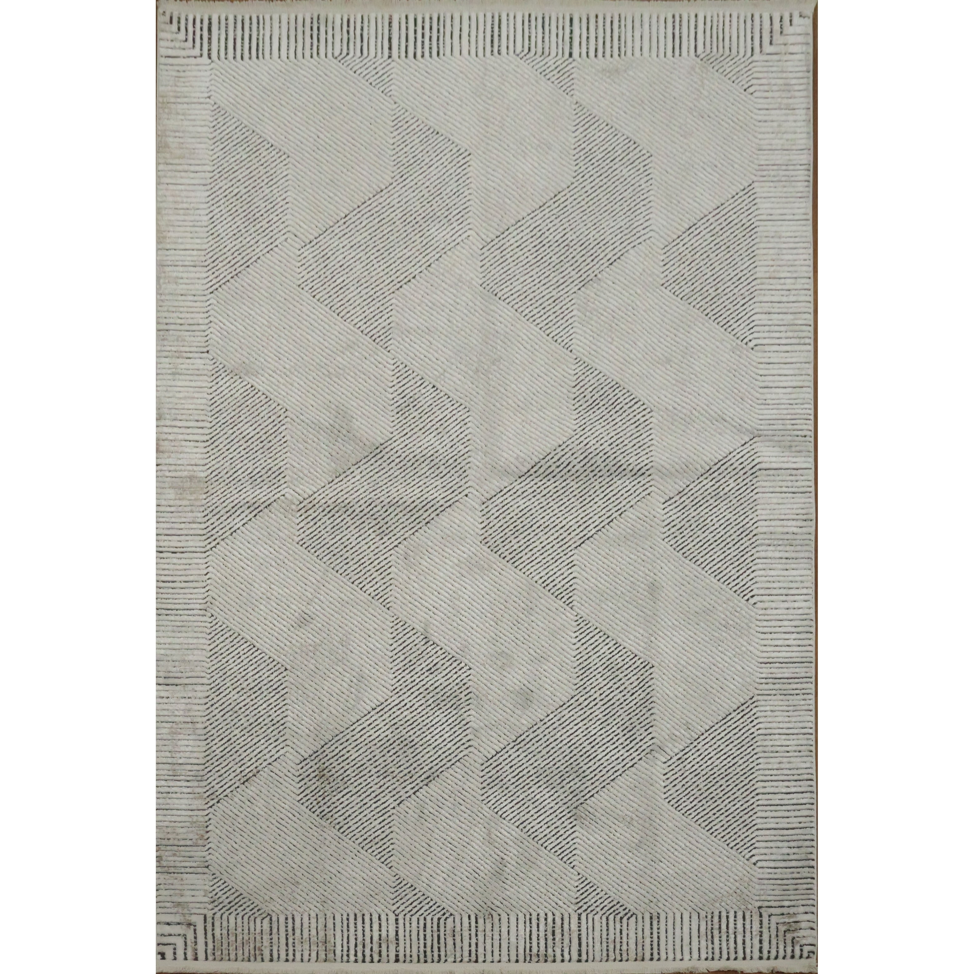 Machine Made Oriental Polyester Carpet Modern Greys Charcoal Area Rug 7 7 X 5 2