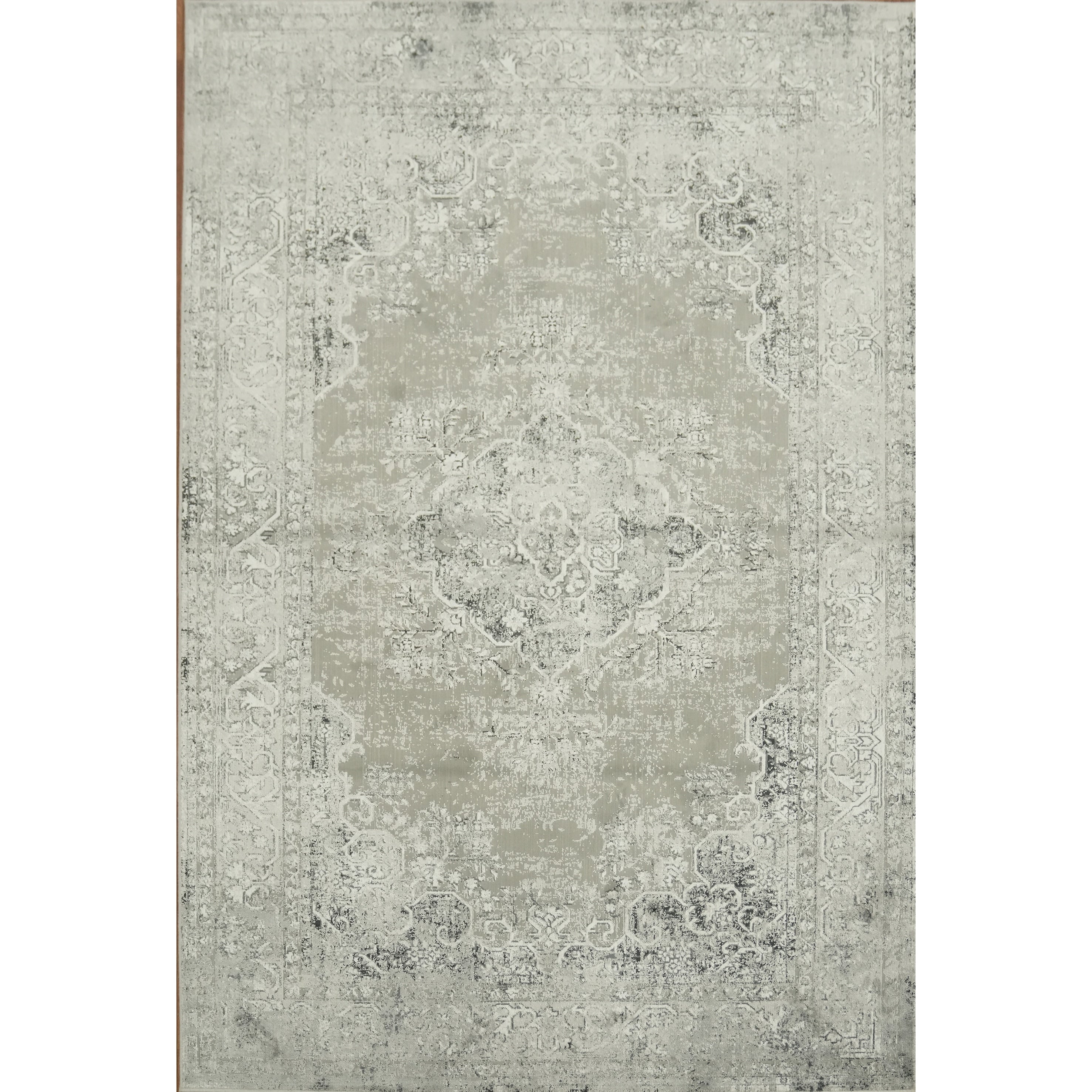 Machine Made Oriental Polyester Carpet Modern Greys Charcoal Area Rug 7 11 X 5 0