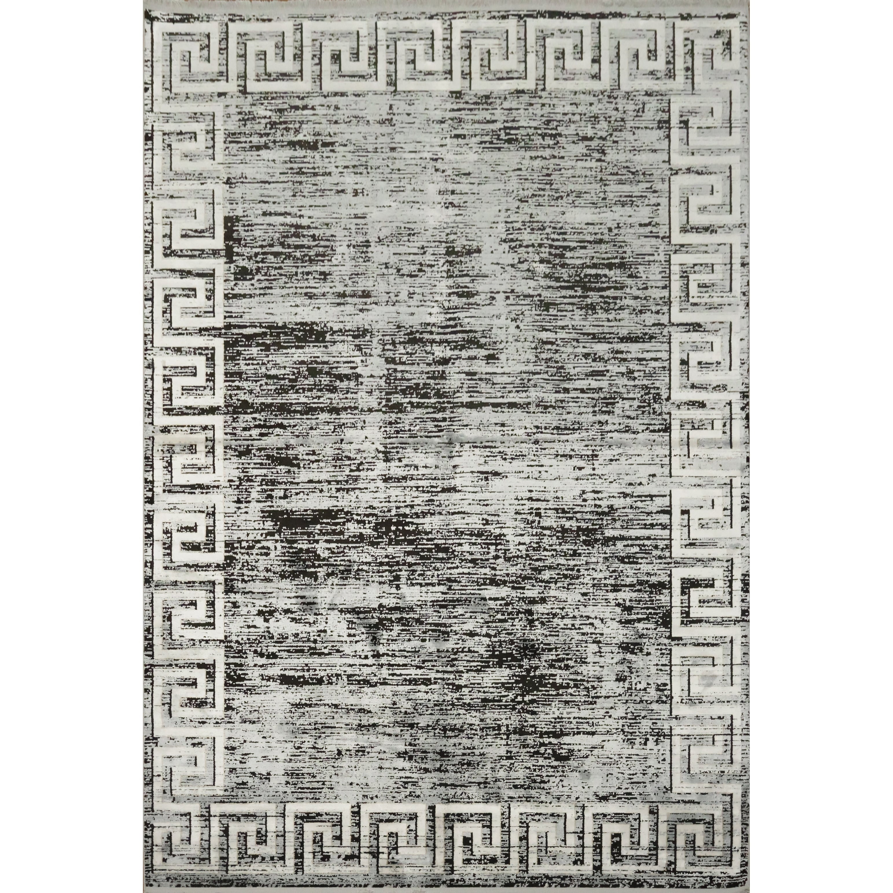 Machine Made Oriental Polyester Carpet Modern Greys Charcoal Area Rug 7 7 X 5 2