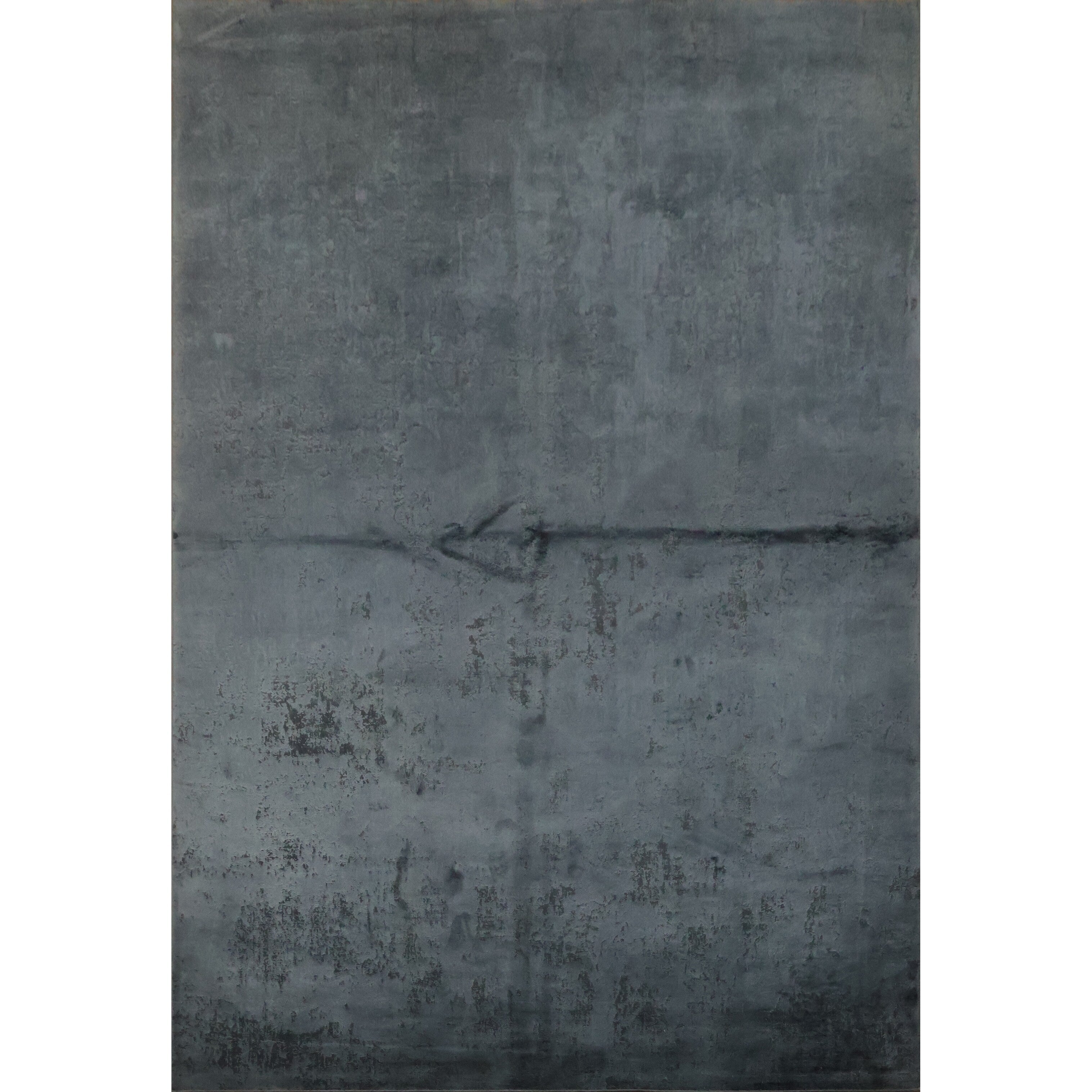 Machine Made Oriental Polyester Carpet Modern Greys Charcoal Area Rug 7 6 X 5 2