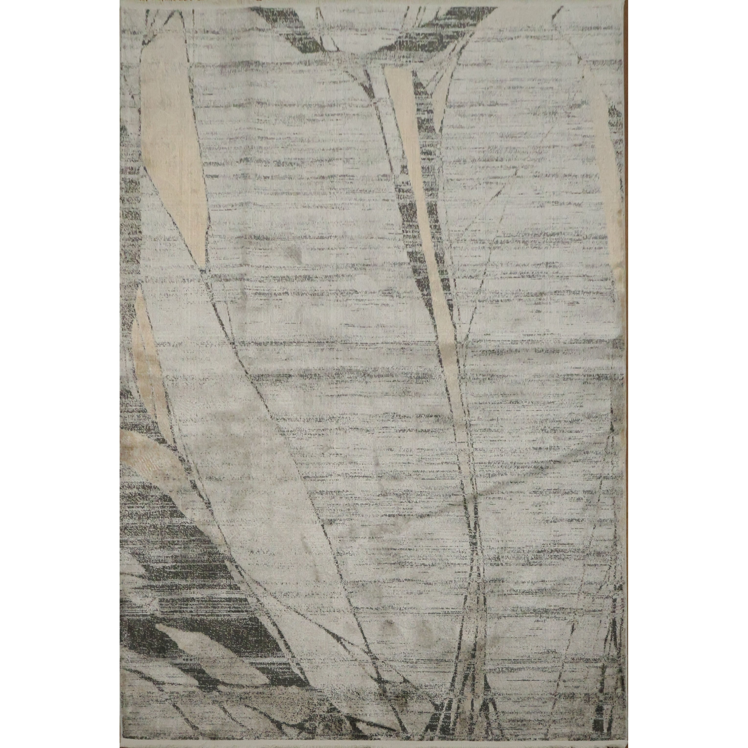 Machine Made Oriental Polyester Carpet Modern Greys Charcoal Area Rug 7 7 X 5 2