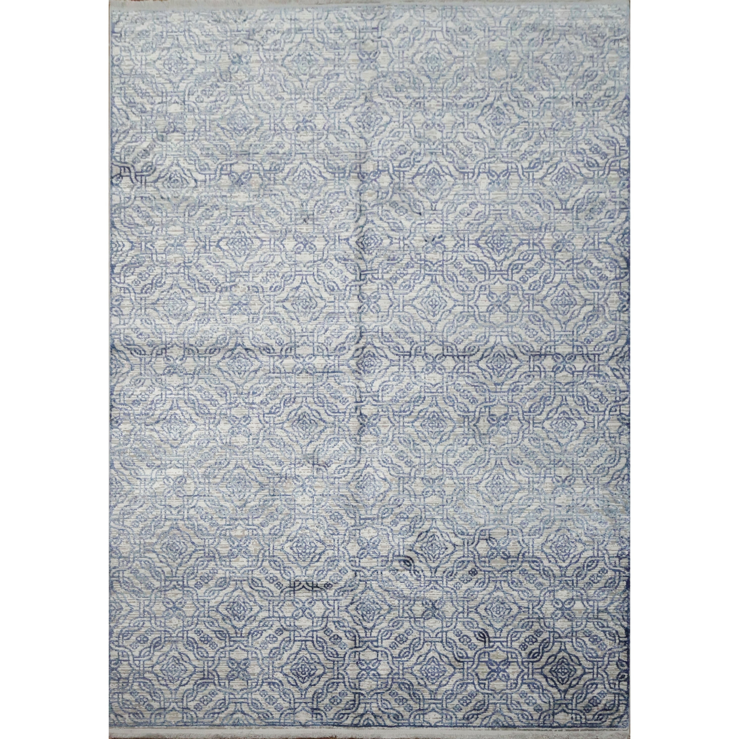 Machine Made Oriental Polyester Carpet Modern Navy Blue Blues Area Rug 7 7 X 5 4
