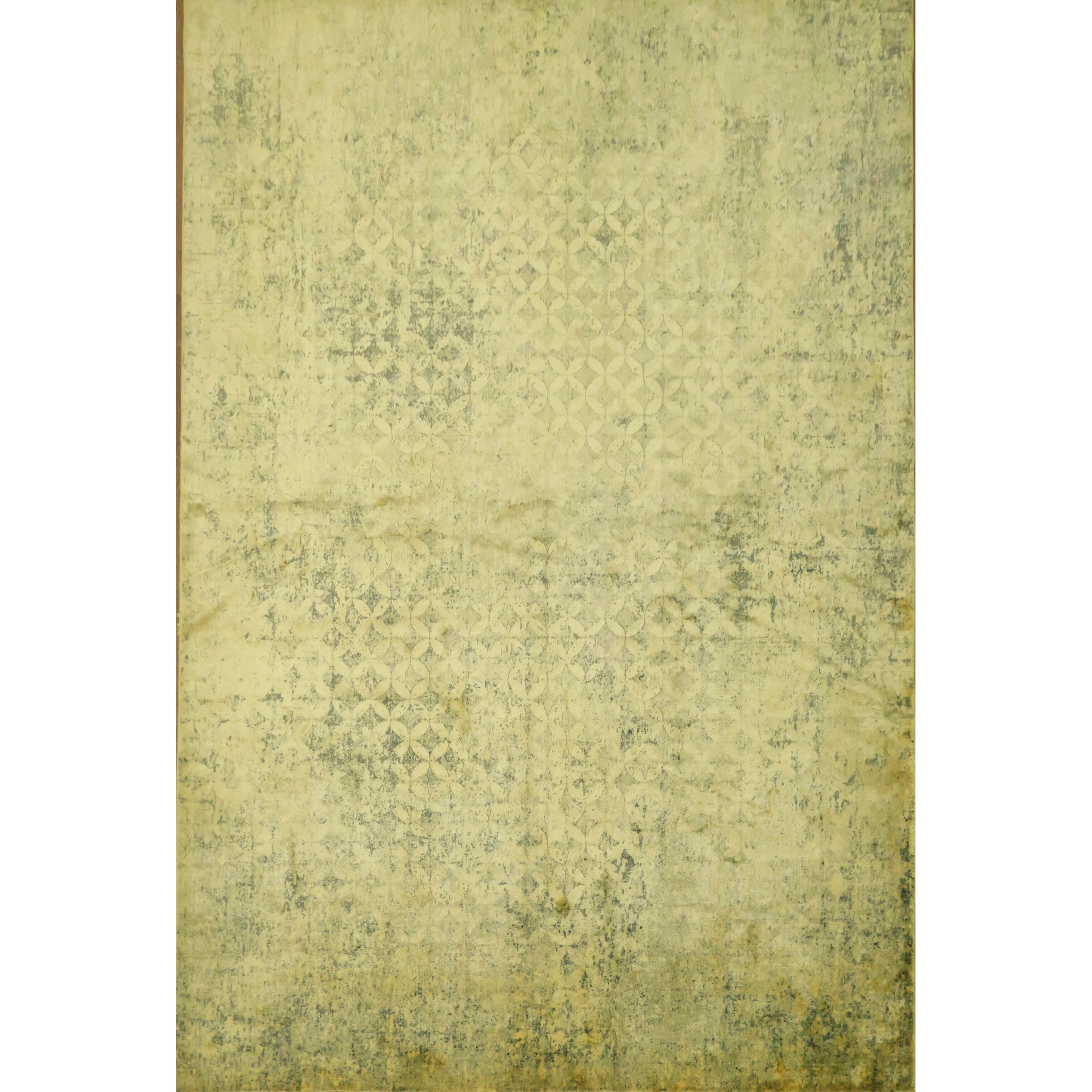 Machine Made Oriental Polyester Carpet Modern Yellow Gold Abstract Area Rug 7 6 X 5 1