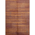 Machine Made Oriental Wool Carpet Modern Geometric Red Gabbeh Area Rug 9 4 X 6 5