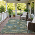 Machine Washable Indoor Outdoor Abstract Busey Chantille Rug