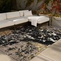 Machine Washable Indoor Outdoor Abstract Poncha Chantille Rug