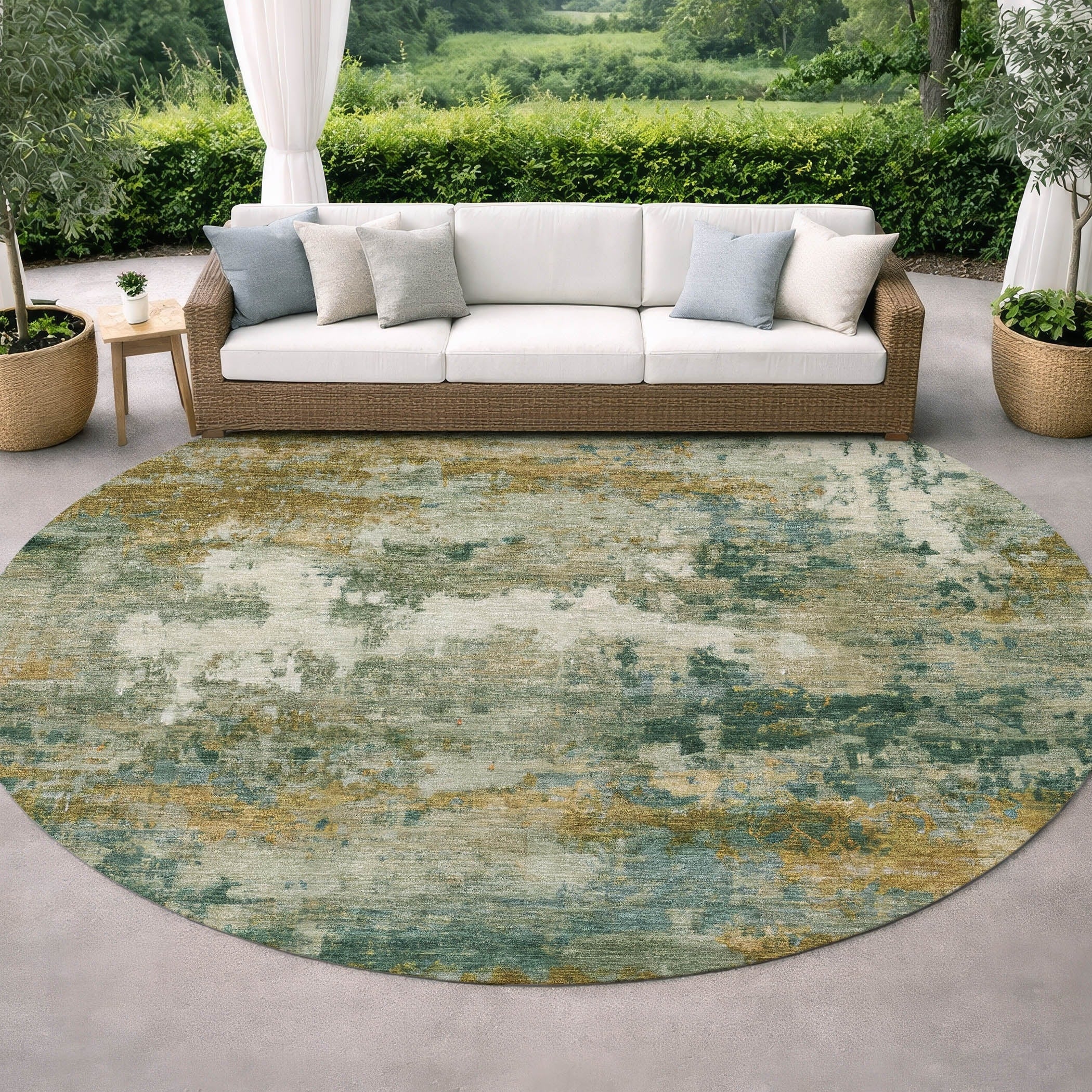 Machine Washable Indoor Outdoor Abstract Savage Chantille Rug