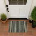 Machine Washable Indoor Outdoor Boho Stripe Chantille Rug