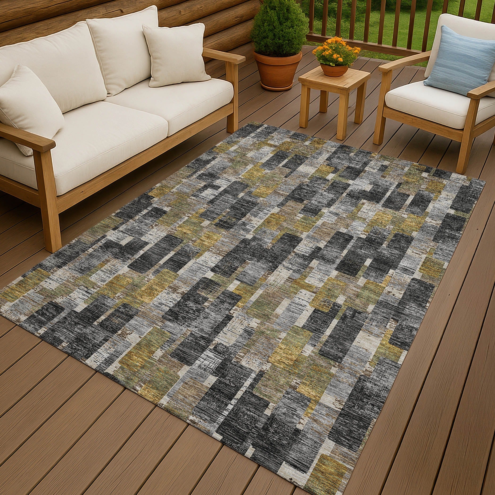 Machine Washable Indoor Outdoor Casual Carson Chantille Rug