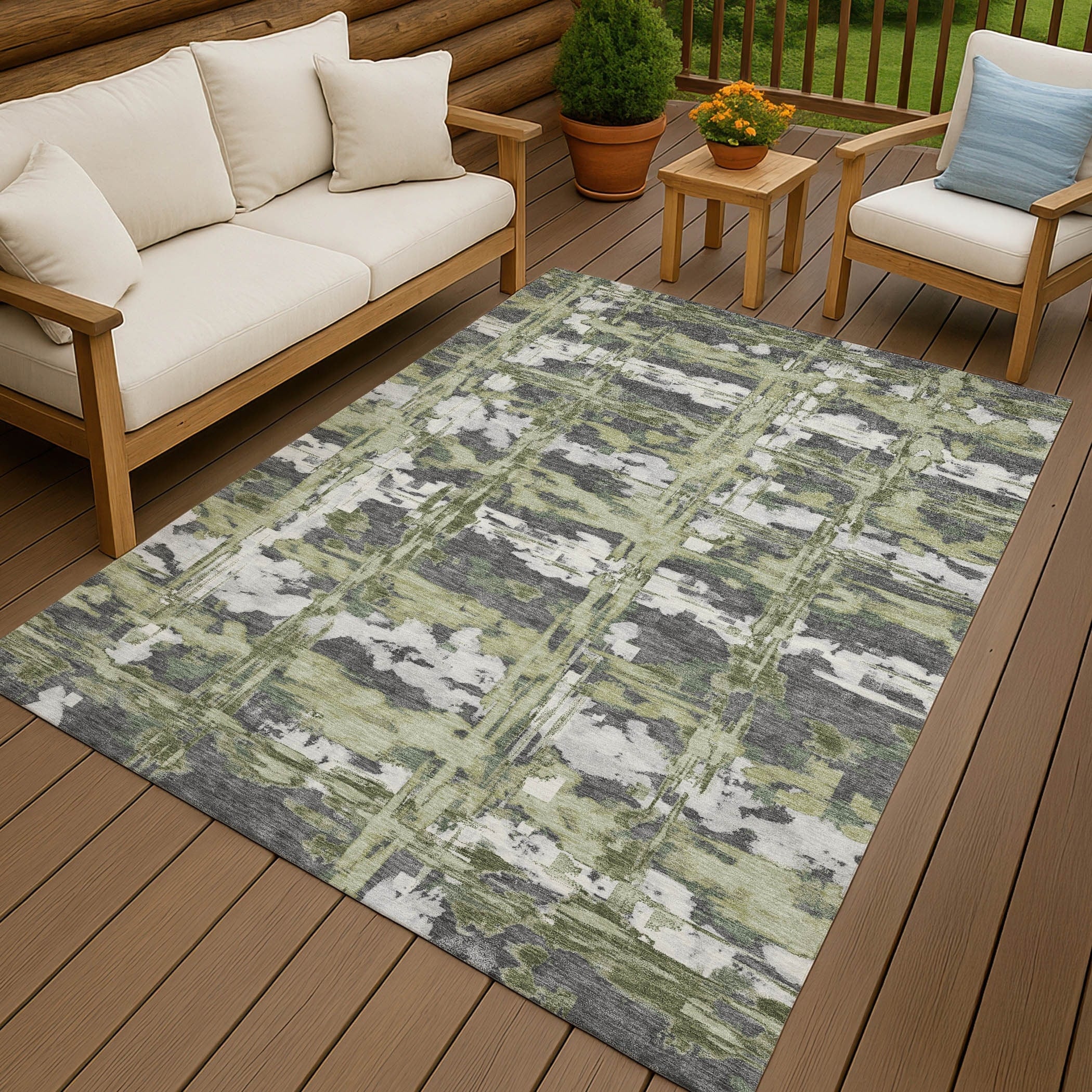 Machine Washable Indoor Outdoor Casual Fowler Chantille Rug