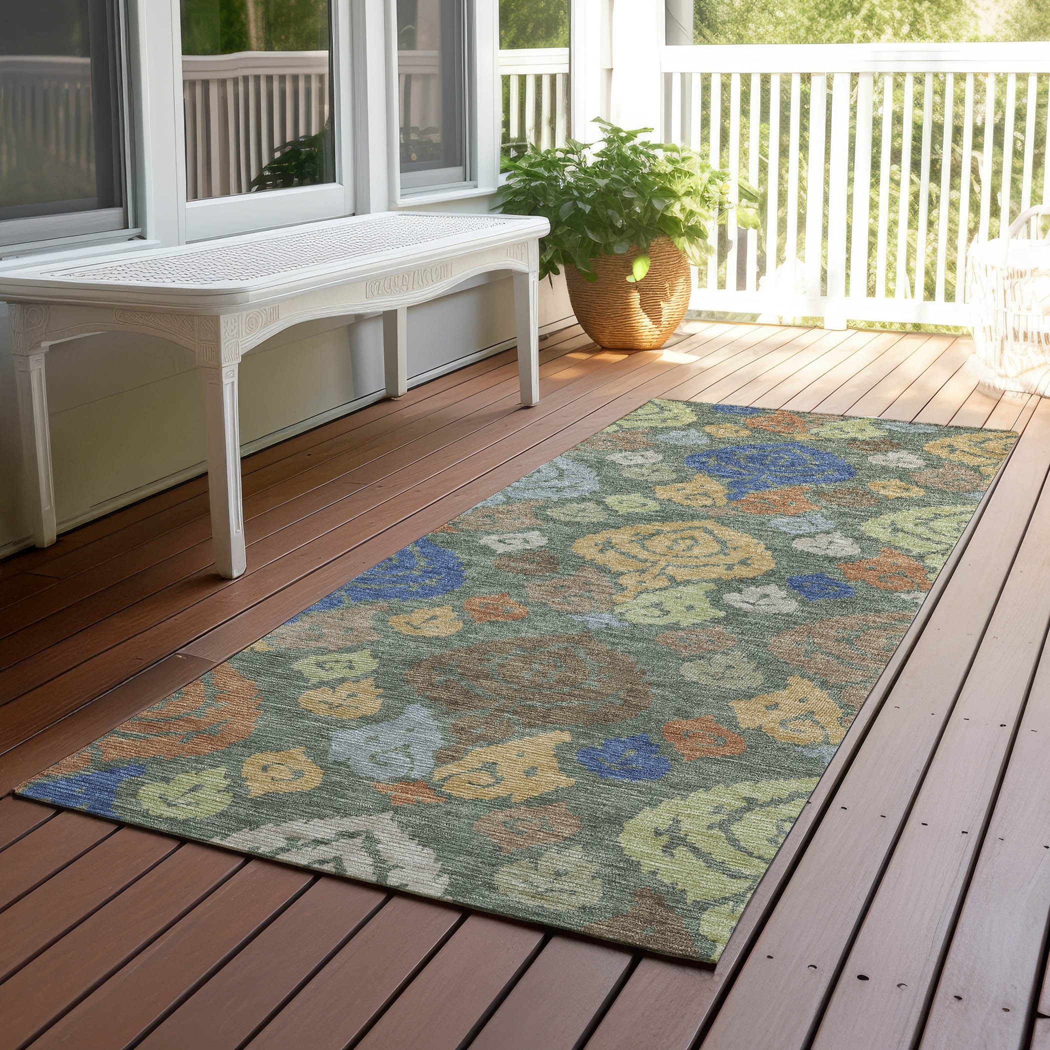 Machine Washable Indoor Outdoor Casual Zona Chantille Rug
