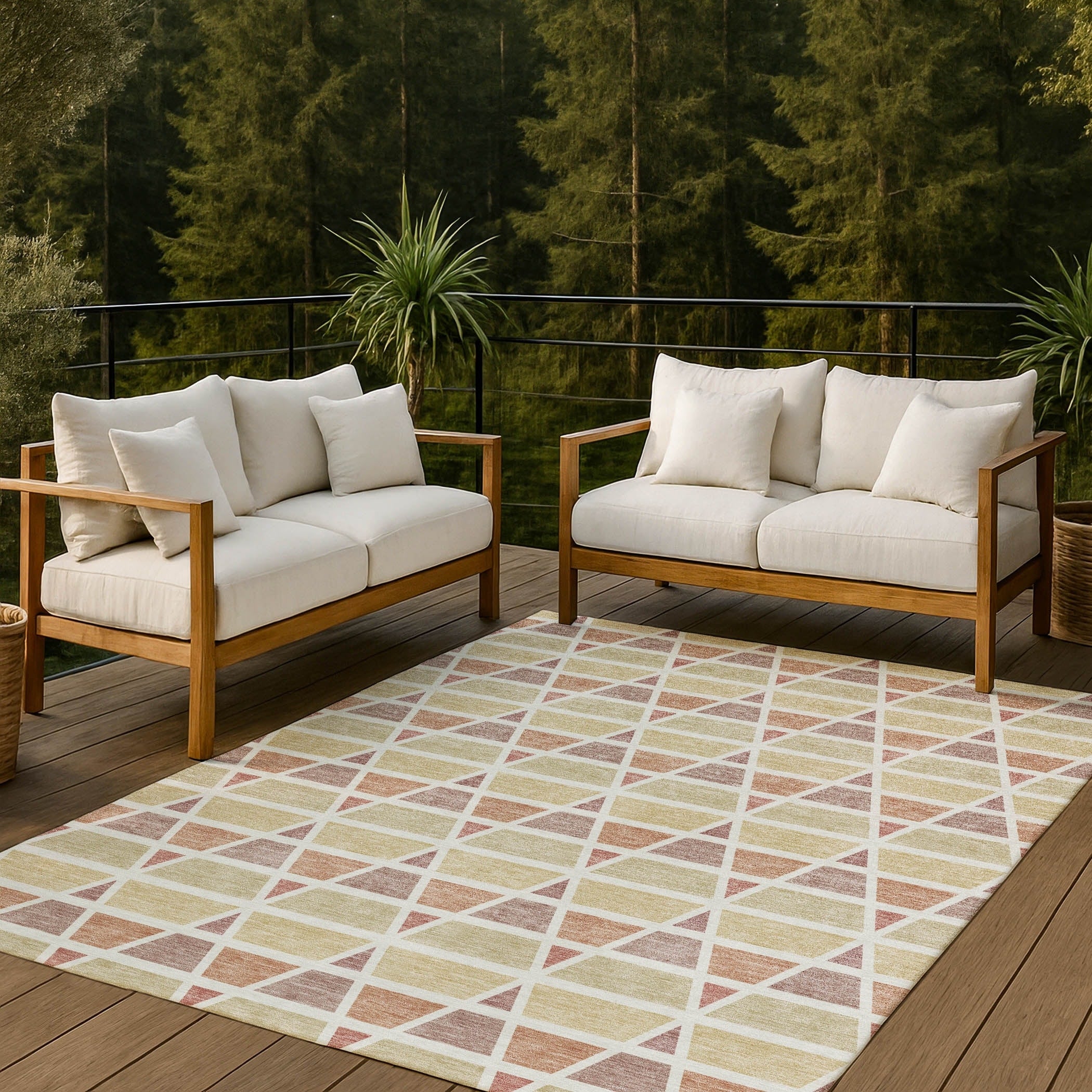 Machine Washable Indoor Outdoor Contemporary Avera Chantille Rug