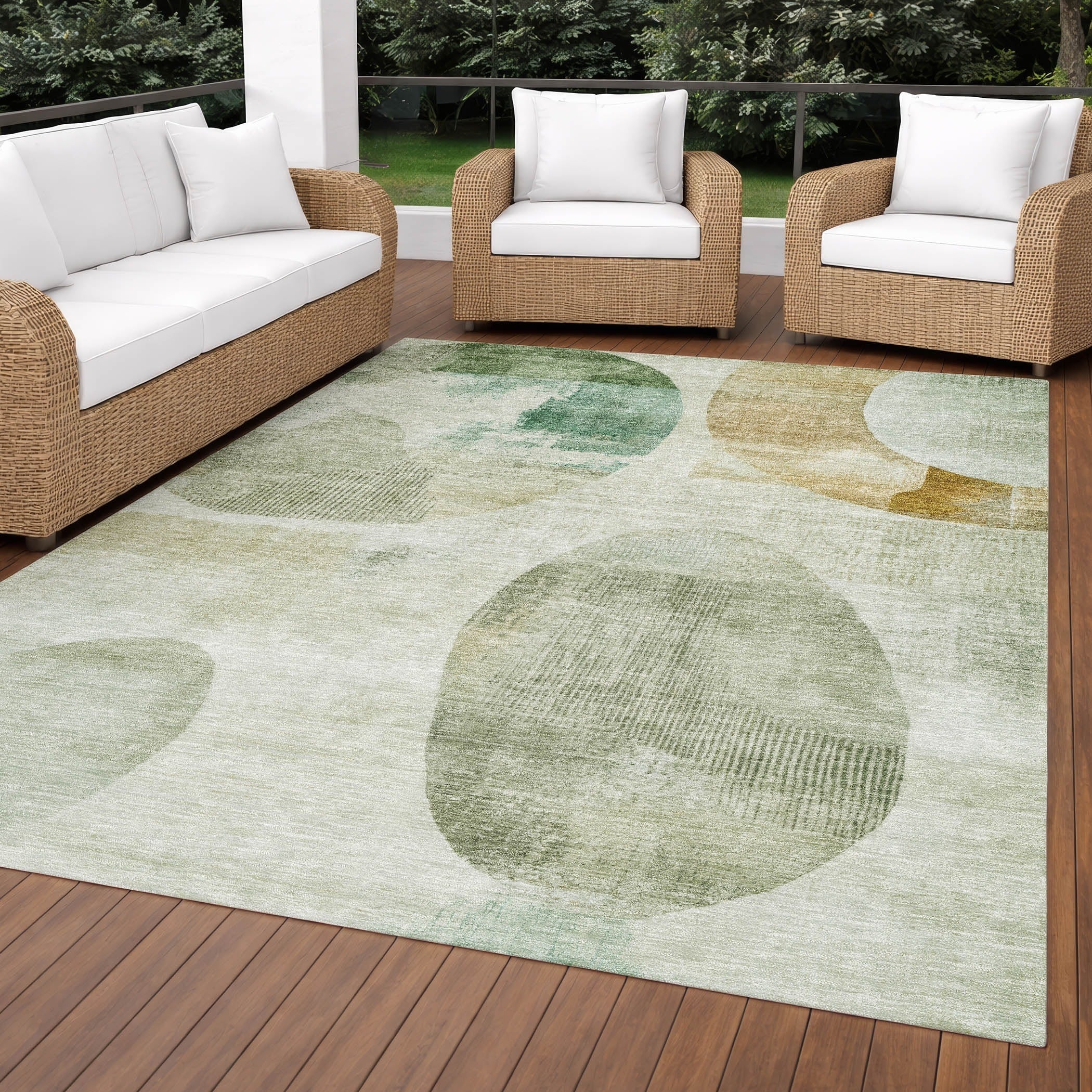 Machine Washable Indoor Outdoor Contemporary Faribault Chantille Rug