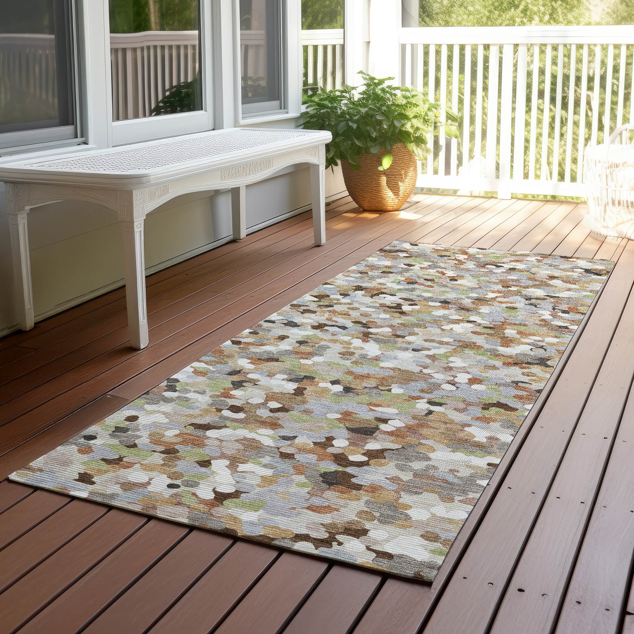 Machine Washable Indoor Outdoor Contemporary Halia Chantille Rug