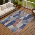 Machine Washable Indoor Outdoor Contemporary Layers Chantille Rug