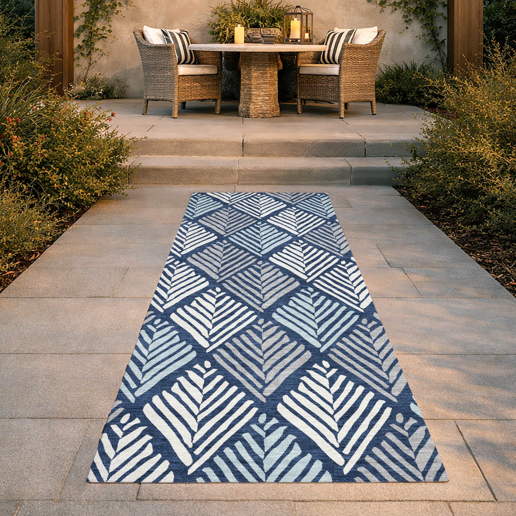 Machine Washable Indoor Outdoor Contemporary Lino Chantille Rug