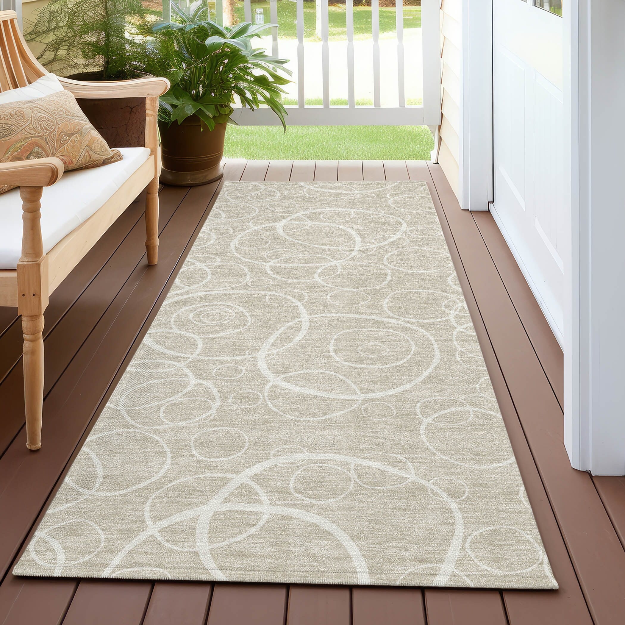 Machine Washable Indoor Outdoor Contemporary Nexus Chantille Rug