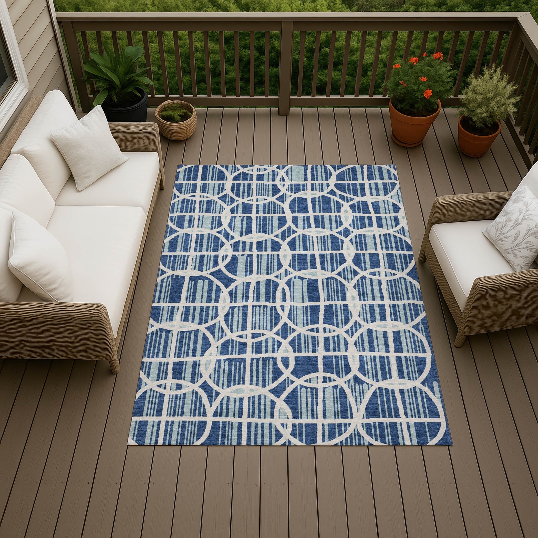Machine Washable Indoor Outdoor Contemporary Senoia Chantille Rug