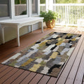 Machine Washable Indoor Outdoor Contemporary Stacks Chantille Rug