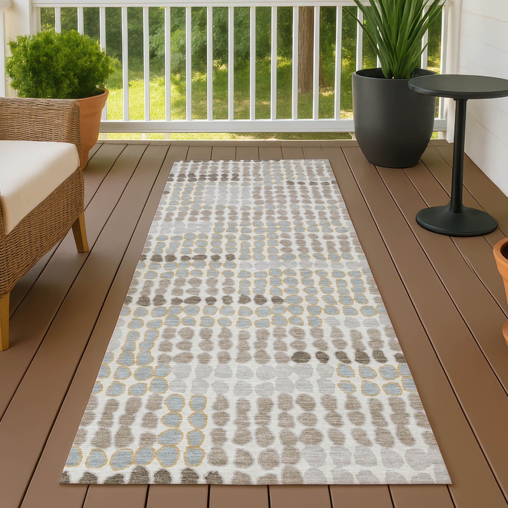 Machine Washable Indoor Outdoor Contemporary Warner Chantille Rug