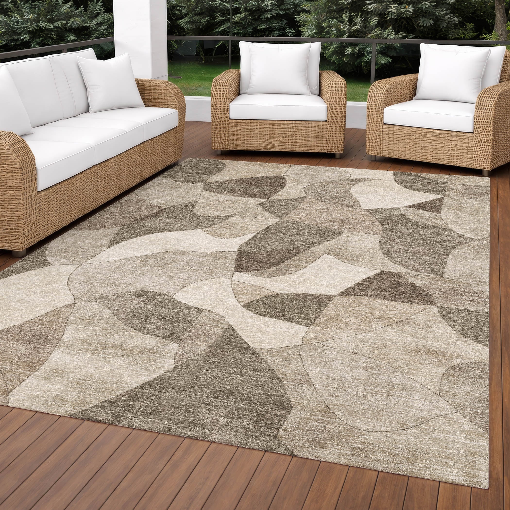 Machine Washable Indoor Outdoor Contemporary Winona Chantille Rug