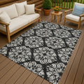 Machine Washable Indoor Outdoor Damask Pearl Chantille Rug
