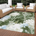 Machine Washable Indoor Outdoor Floral Lakeview Chantille Rug