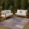 Machine Washable Indoor Outdoor Geo Folkston Chantille Rug