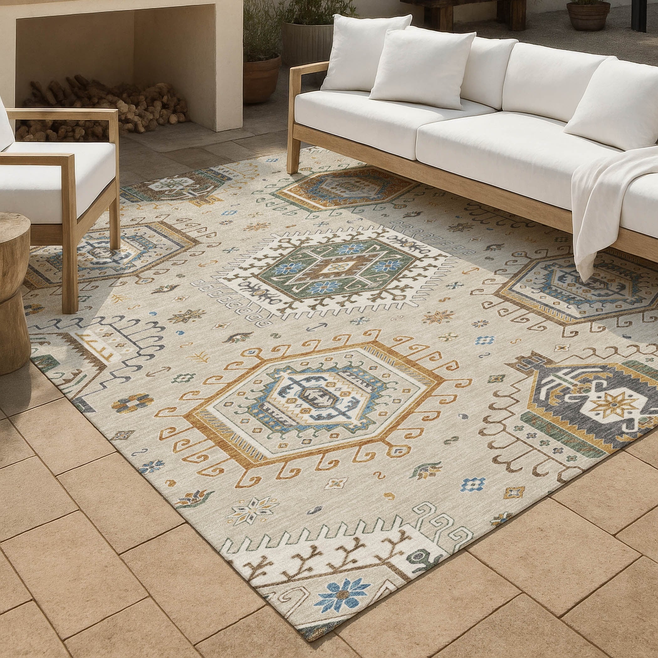 Machine Washable Indoor Outdoor Global Akron Chantille Rug