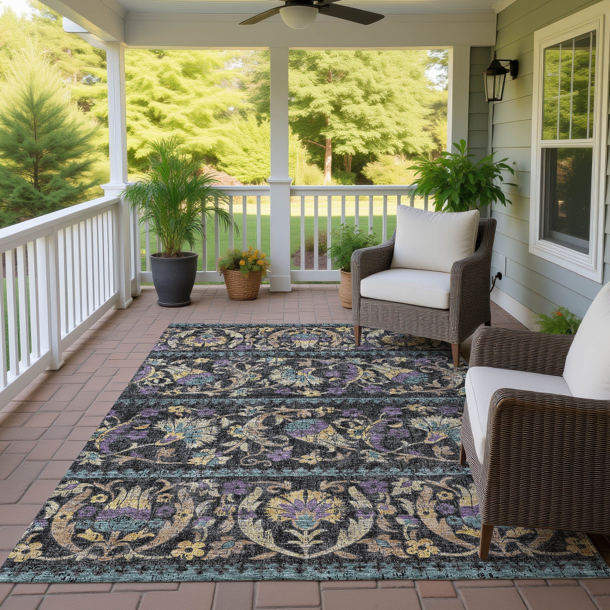 Machine Washable Indoor Outdoor Global Alix Chantille Rug