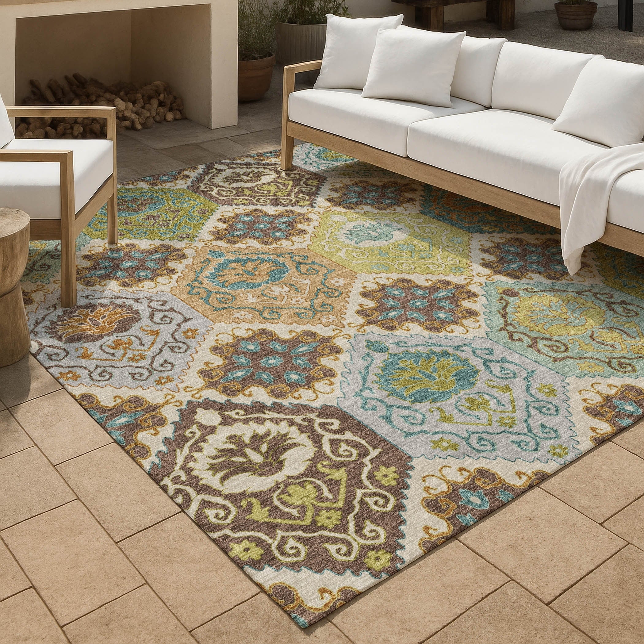 Machine Washable Indoor Outdoor Global Bayfield Chantille Rug