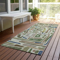 Machine Washable Indoor Outdoor Global Geo Chantille Rug