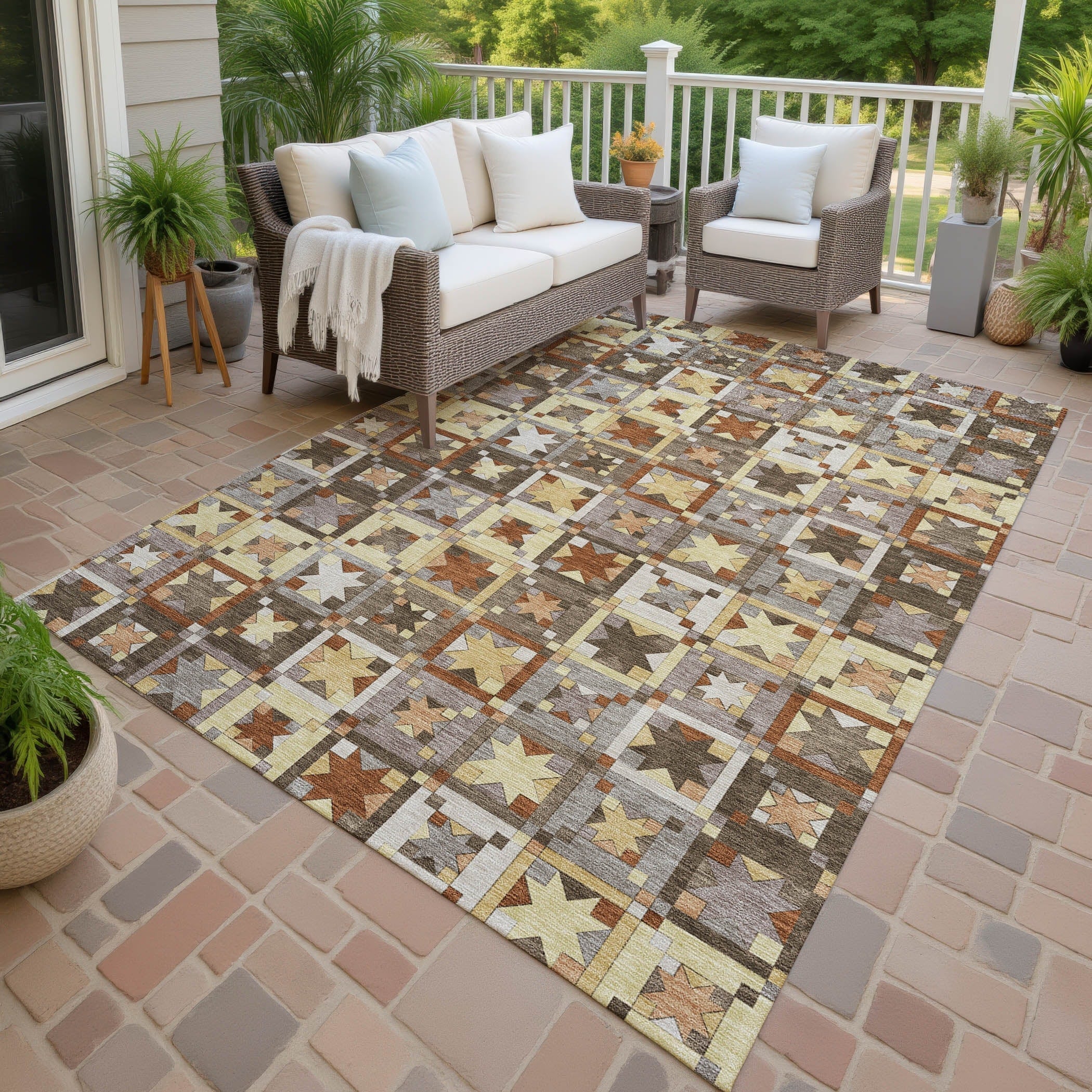 Machine Washable Indoor Outdoor Global Goddard Chantille Rug