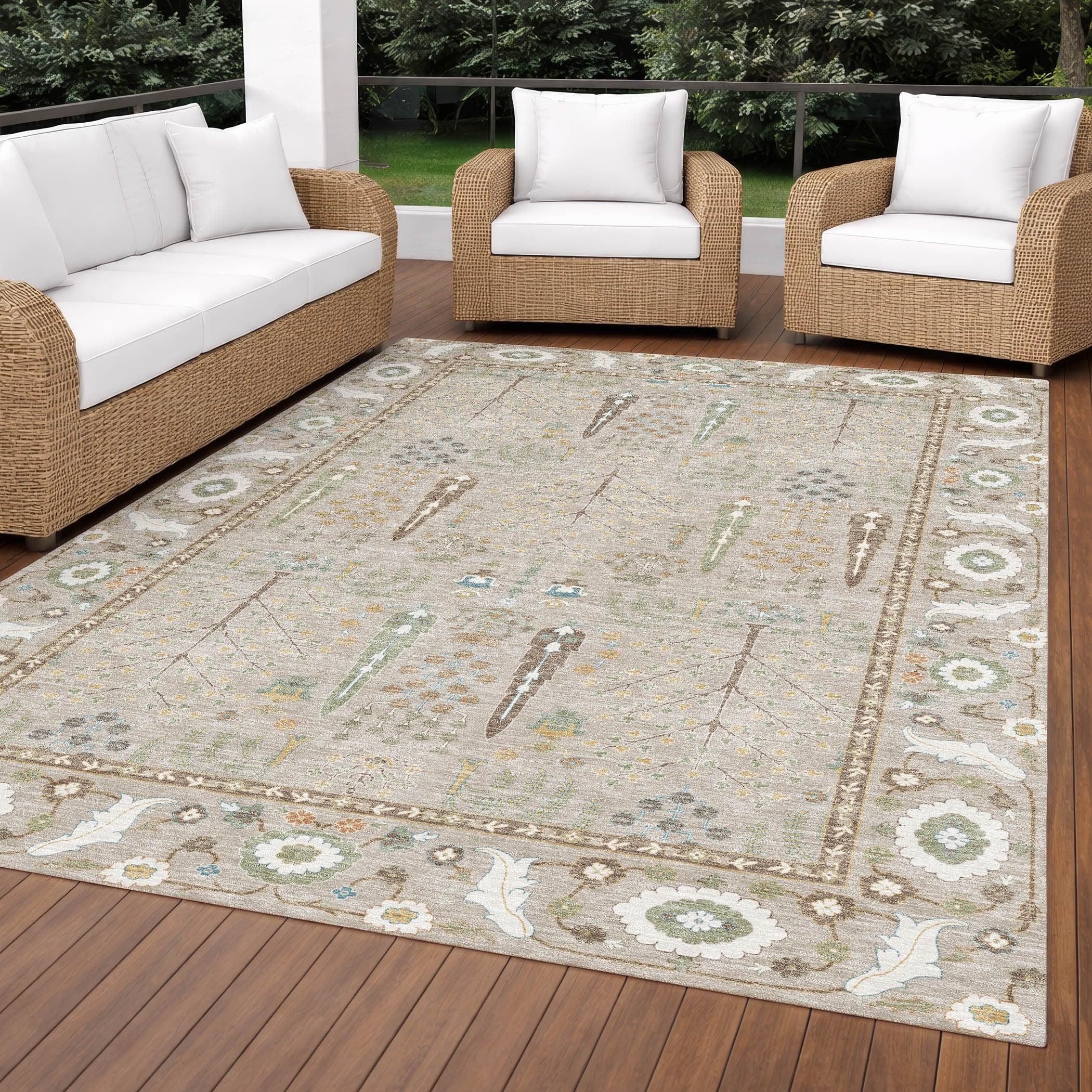 Machine Washable Indoor Outdoor Global Hastings Chantille Rug