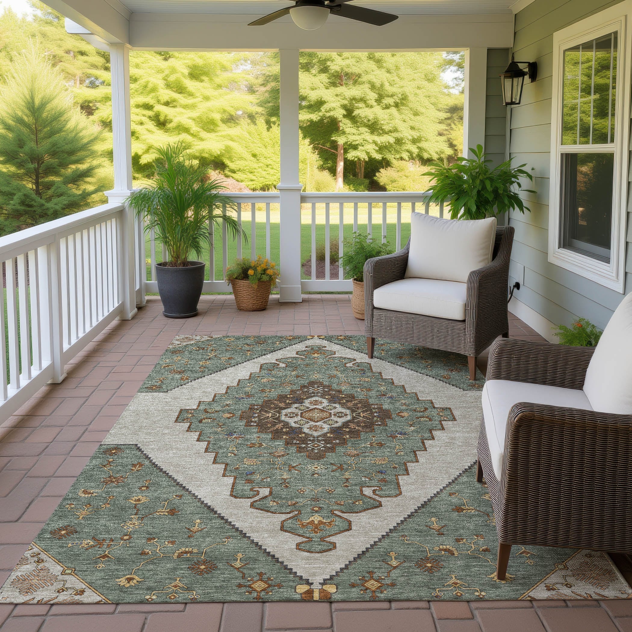 Machine Washable Indoor Outdoor Global Marrakesh Chantille Rug