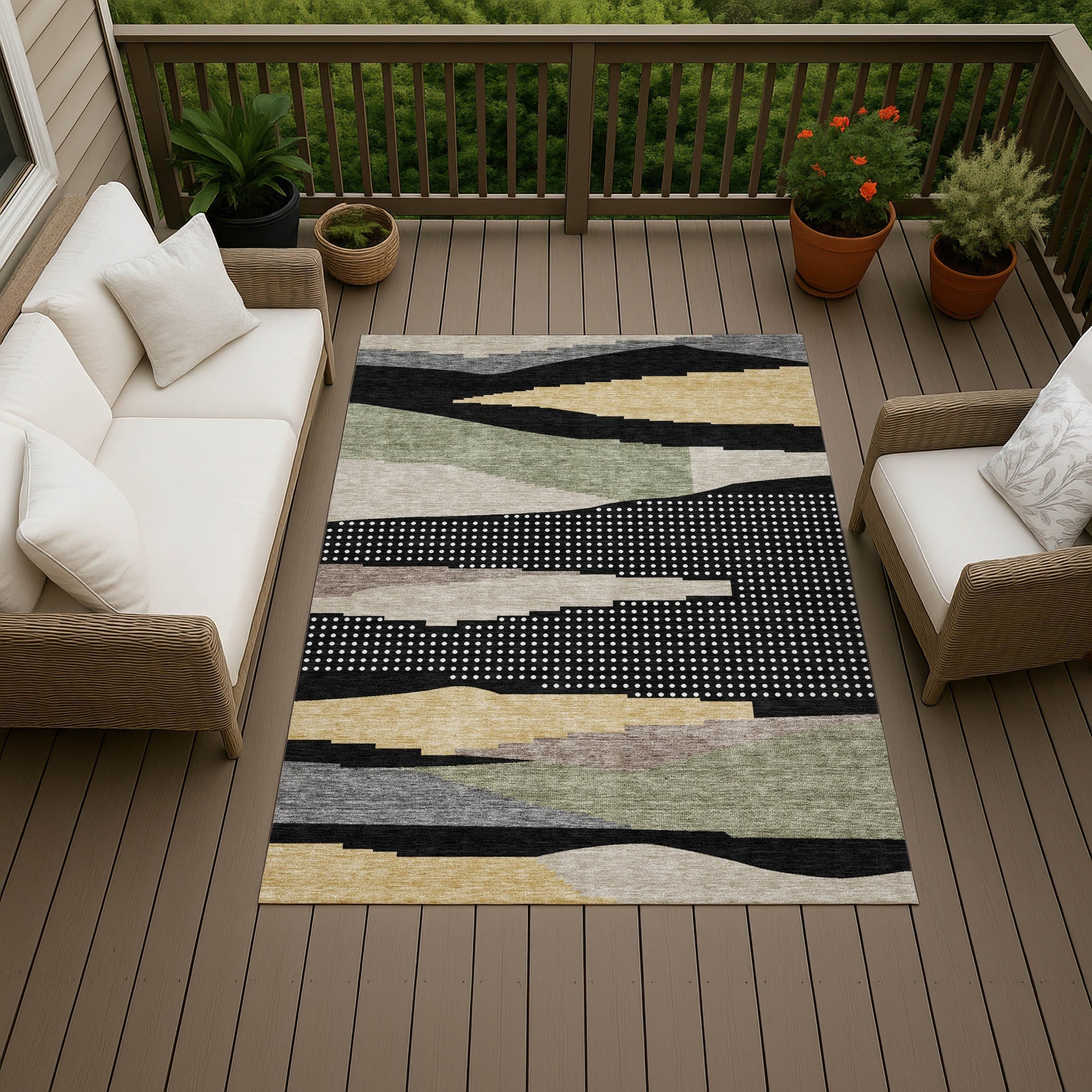 Machine Washable Indoor Outdoor Global Waleska Chantille Rug