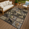 Machine Washable Indoor Outdoor Lodge Impressions Chantille Rug