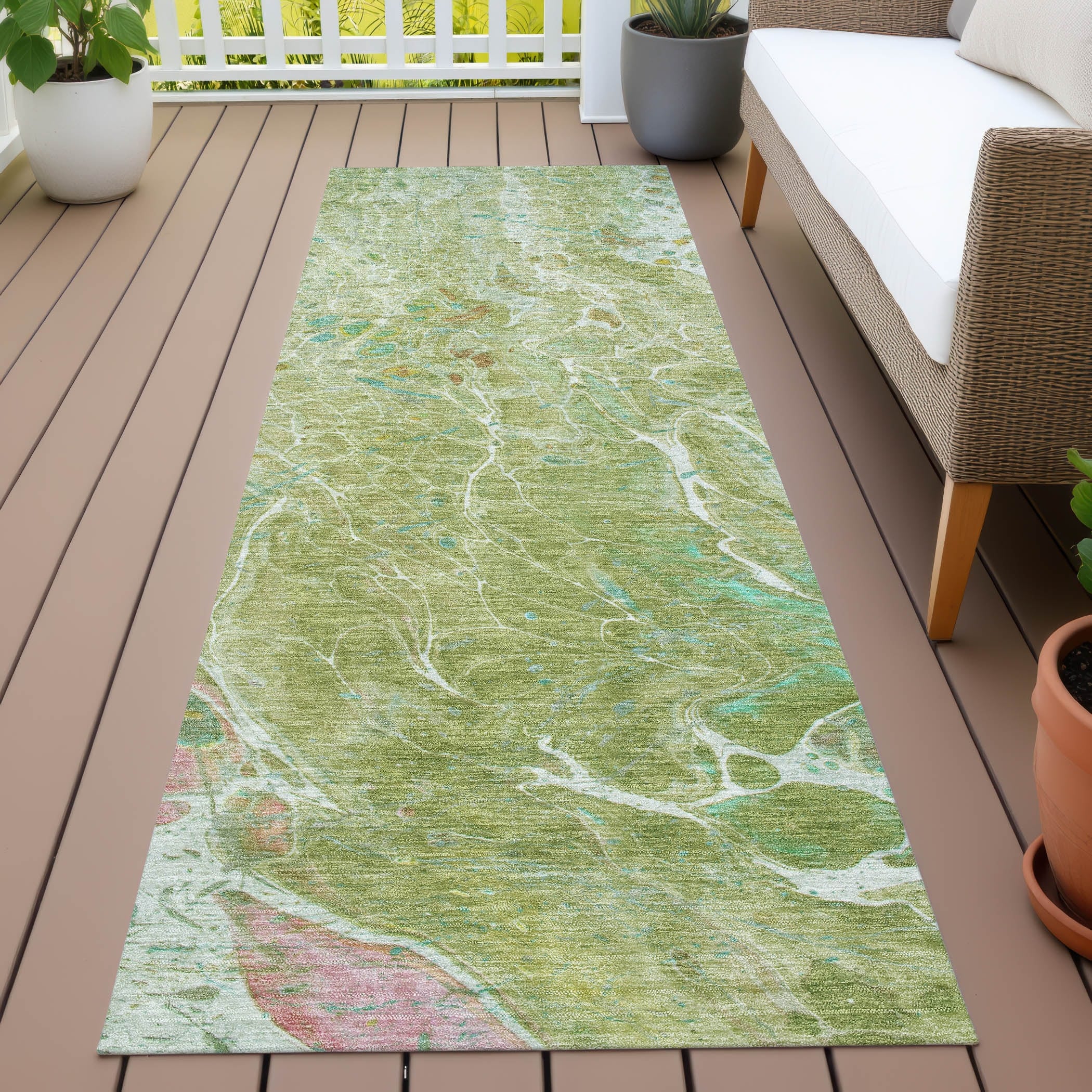 Machine Washable Indoor Outdoor Modern Ashburn Chantille Rug