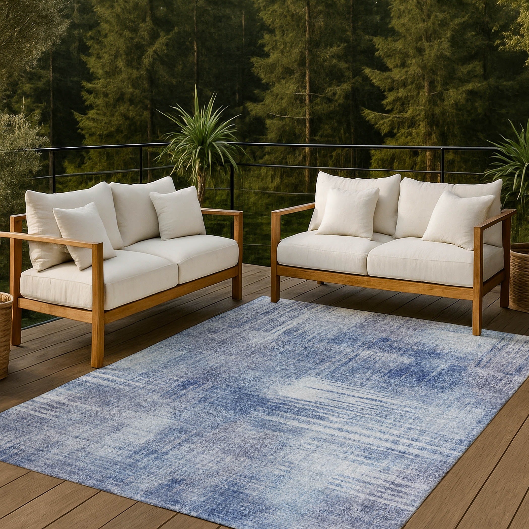 Machine Washable Indoor Outdoor Modern Athens Chantille Rug