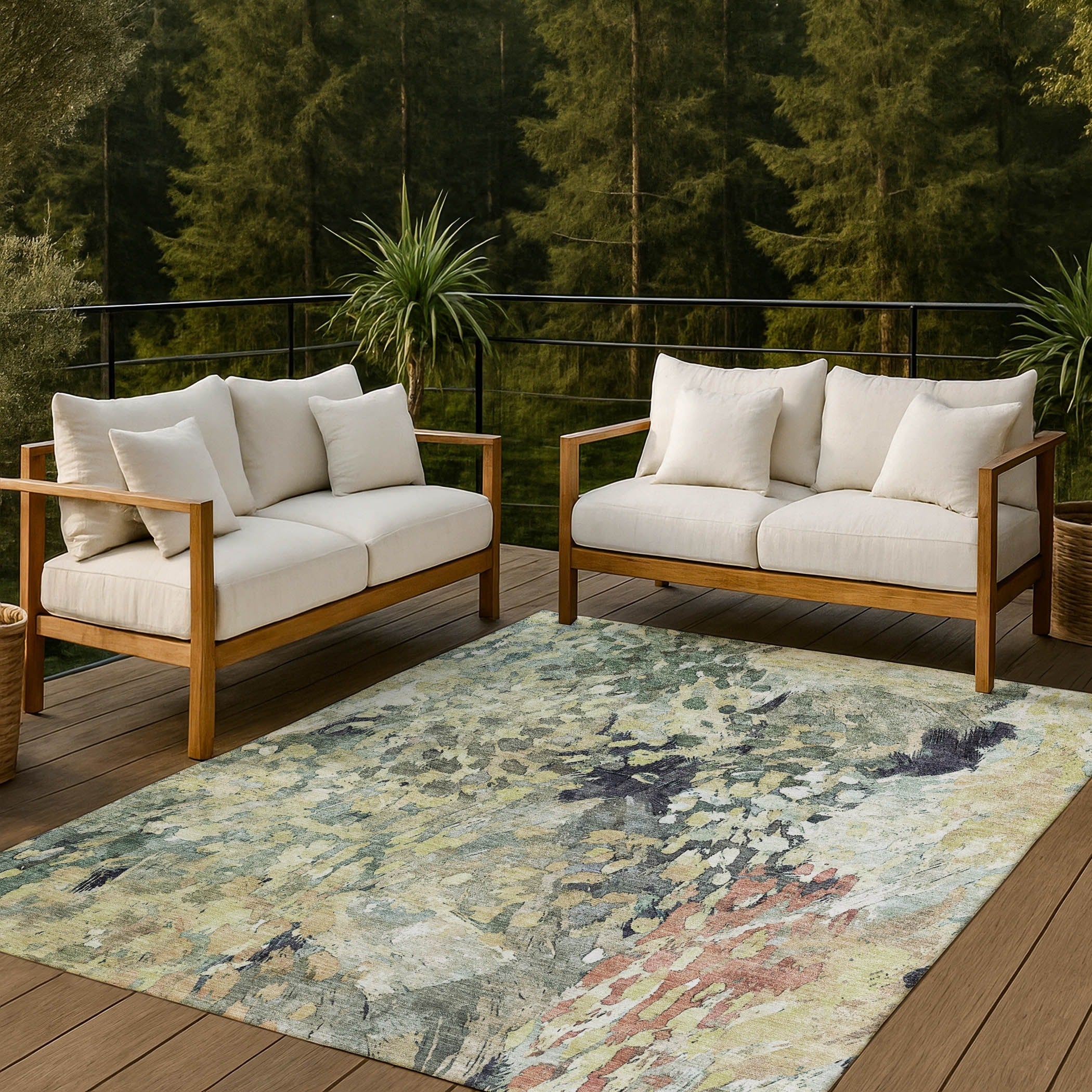 Machine Washable Indoor Outdoor Modern Blakely Chantille Rug
