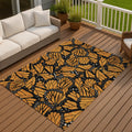 Machine Washable Indoor Outdoor Modern Butterfly Chantille Rug