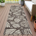 Machine Washable Indoor Outdoor Modern Butterfly Chantille Rug
